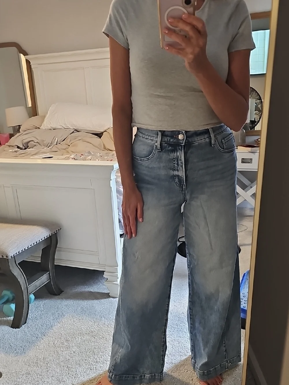Express High Rise Wide Leg Jeans, 6 - Picture 1 of 6